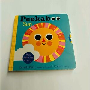 New Peekabo Sun Children's Book Slider Mirror Push Pull by Camilla Reed